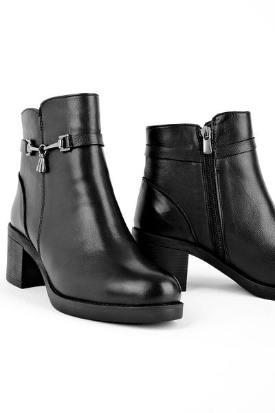 Lal Shoes & Bags Lopez Γυναικείες μπότες με τακούνι από γνήσιο δέρμα-μαύρο