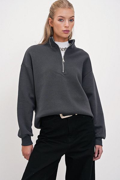 HAKKE Three Thread Half Zip Sweat