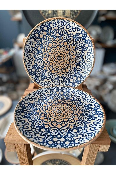 Bonna Porselen Alhambra Gourmet Flat Plate 21 cm Alhgrm21Dz (Set of 6)