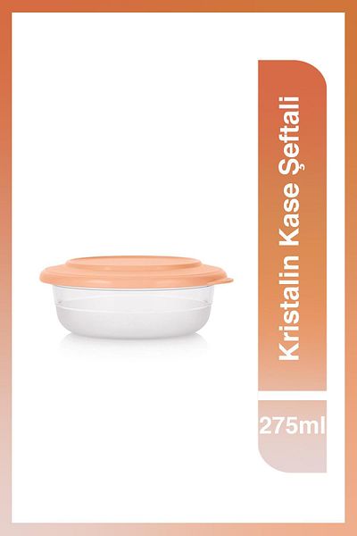 Tupperware Crystal Bowl Fruit and Vegetable Storage Container Peach 275 ml