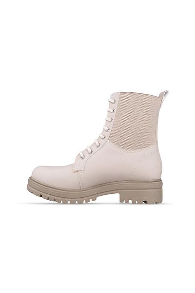 M.P. Women's Lace-Up Beige Casual Boots