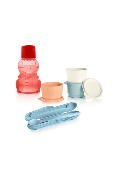 Tupperware مجموعة الأطفال - صندوق غداء وزجاجة مياه بتصميم صديق للبيئة