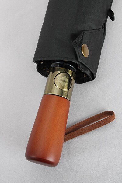 Marlux Tam Otomatik 16 Telli Siyah Şemsiye Rüzgar Koruma Ponçi Kumaş Mpr1007m