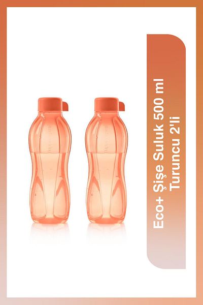 Tupperware Orange Eco Bottle 2-Pack Water Bottle and Flask - 500ml