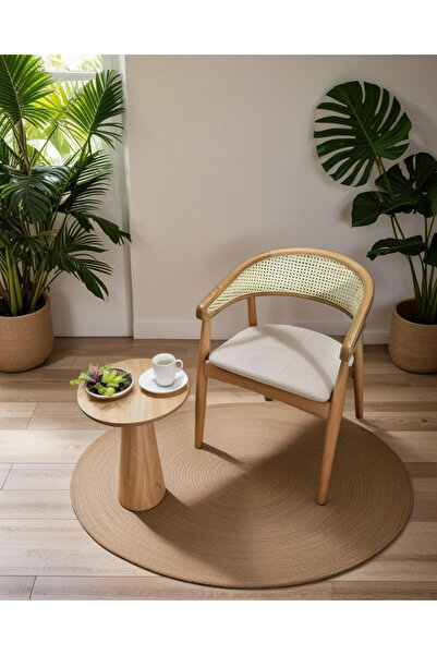 METSAN AKSESUAR İnci Hazeranlı Natural Sandalye