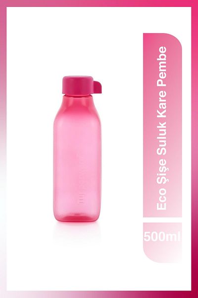 Tupperware Pink Square Eco 500ml Bottle Drinker and Flask