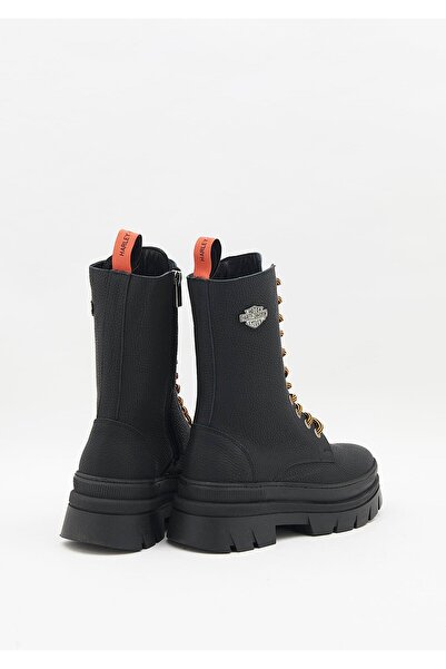 Harley Davidson Deri Siyah Kadın Bot 021Z100661