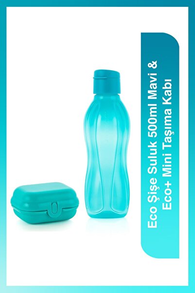 Tupperware Eco Şişe Suluk Ve Matara 500ml Mavi & Eco Mini Taşıma Kabı