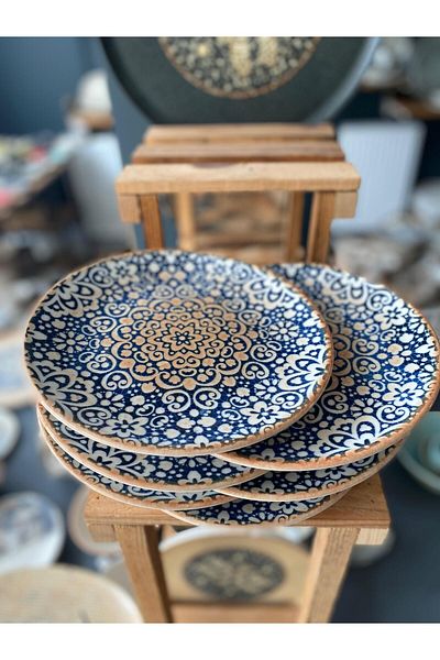 Bonna Porselen Alhambra Gourmet Flat Plate 21 cm Alhgrm21Dz (Set of 6)