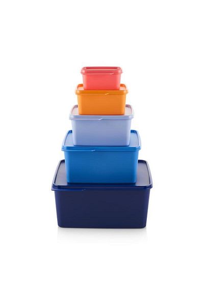 Tupperware Square Refrigerator Storage Container Set of 5