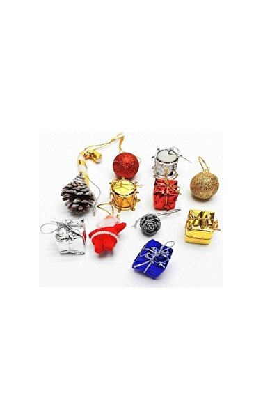 Sole New Year's Pine Tree Ornament Mixed Christmas Tree Ornament 12 Pieces 3 cm