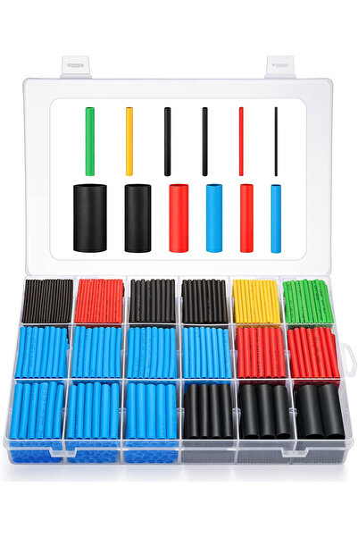 MAROKEN Makaron Kablo Koruyucu Isıyla Daralan 560 Parça Kablo Kaplama Tamirat Seti Çift Taraflı İzole Bant