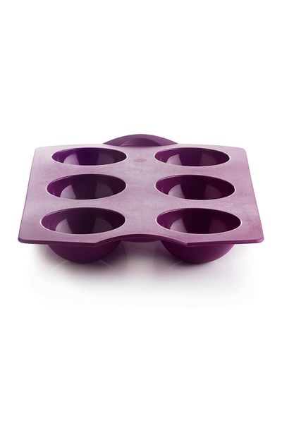 Tupperware Set of 6 Purple Round Silicone Molds