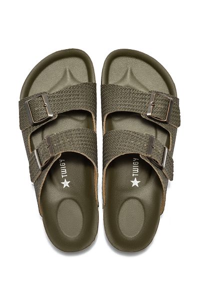 Twigy Toni Braided Men's Slippers Green 41/45