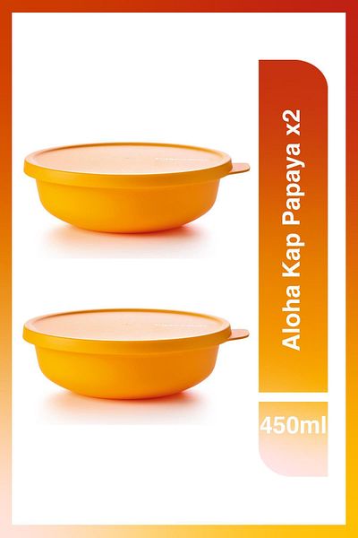Tupperware Aloha Papaya Food Preparation and Storage Container Set of 2