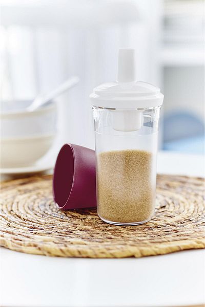 Tupperware Burgundy Crystal Sugar Bowl Dry Food Storage Container