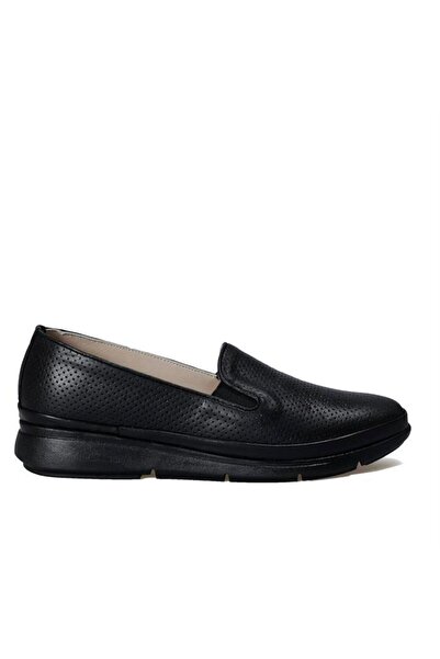 AREGA Missmamma Siyah Deri Comfort Anne Ayakkabı