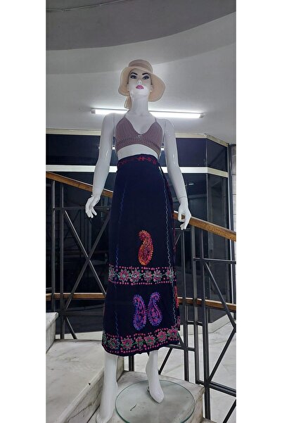 Bohem Stil Індійська батикова спідниця-антильба з квітковим візерунком та вишивкою