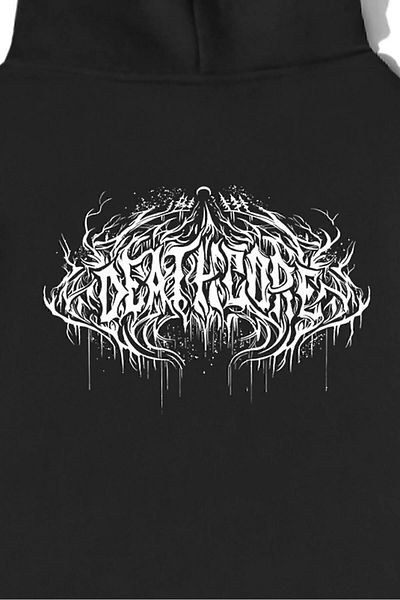 Aesthia Unisex Oversize Deathcore Lettering Sweatshirt Hoodie