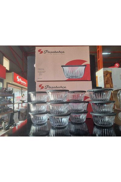 Paşabahçe Frezya Set of 12 Gray Storage Containers