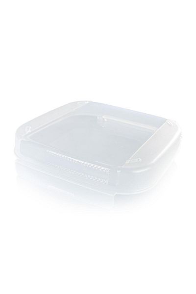 Tupperware Custom Square Black Food Storage Container 2.6 Liters Clear Lid Airtight Practical Solution