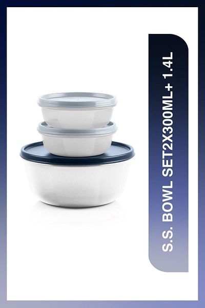 Tupperware Set of 2 Refrigerator Storage Containers 300ml 1.4 Lt