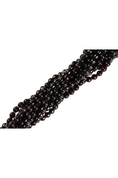 Kanguroom سلسلة خرز زجاجي أسود مقاس 4 مم