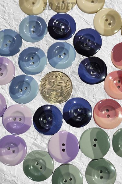 Kent Pazarı Baby Vest Button 6 Colors 30 Pcs Knitting Button 1.5cm Jacket Button
