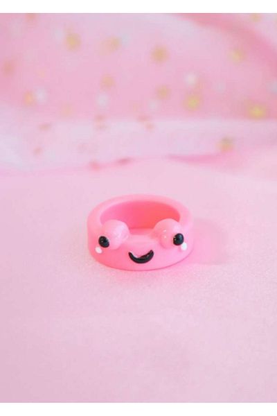 Touz Moda Cute Frog Pink Ring