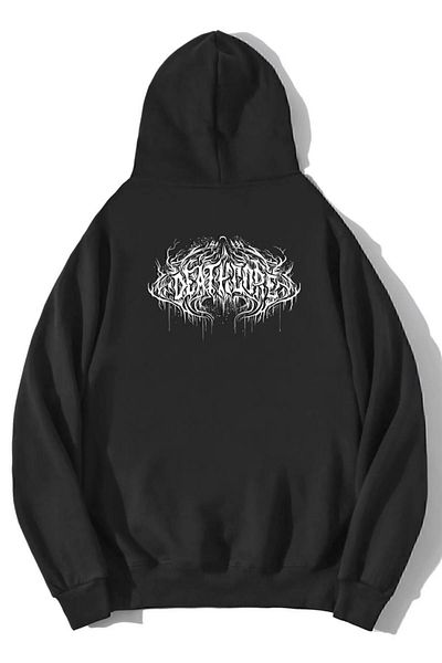 Aesthia Unisex Oversize Deathcore Lettering Sweatshirt Hoodie