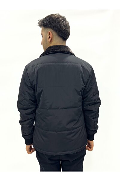 Brango Yakası Kürklü Micro Kumaş Mont