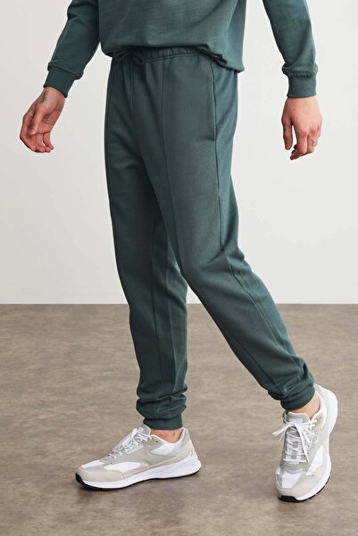 GRIMELANGE Ανδρικά πράσινα φούτερ Fabian - Κανονική εφαρμογή, κορδόνι με ραβδώσεις, ράστερ με 3 κλωστές