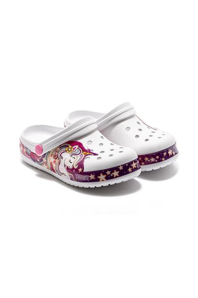 Twigy Lili White Children's Sabo Slippers - 30/35