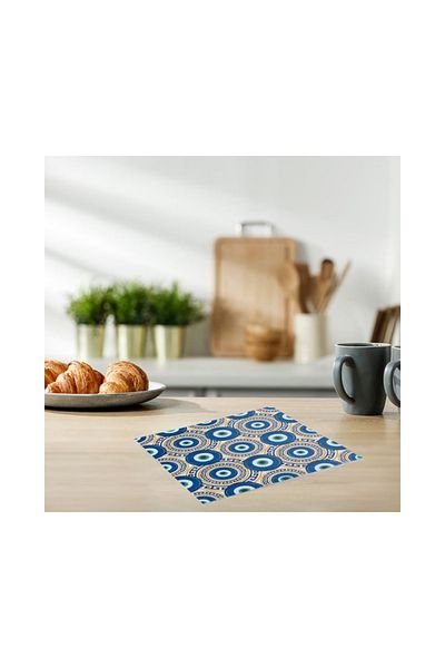 lidl 20 Sheets of Blue Ecru Napkins - 33X33Cm Eye Evil Eye Beads