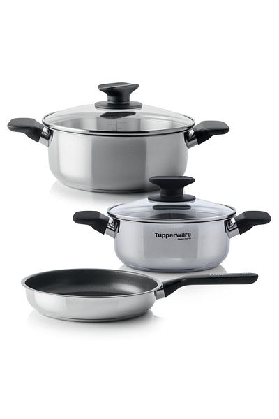 Tupperware Universal Series Large Cookware Cooking Set 3 Pieces