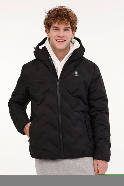 lumberjack 101813395   ML HENRY COAT 2SN17 4PR Μαύρο Ανδρικό Κοντό Παλτό