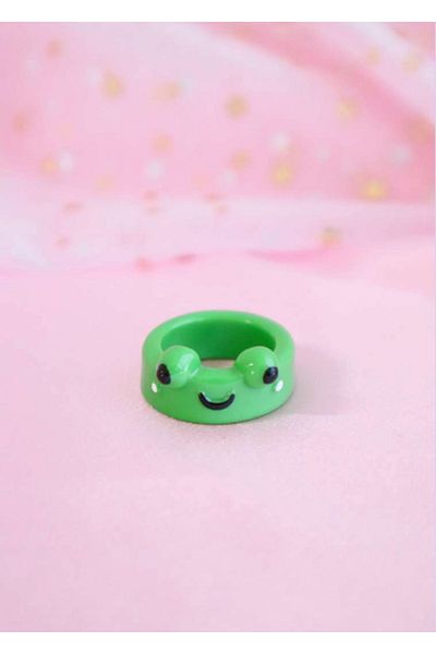 Touz Moda Cute Frog Green Ring