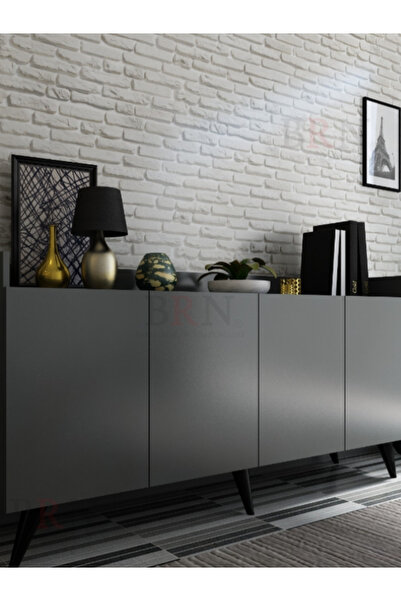 BRN Reklam matt antrasit kendinden yapışkanlı dolap masa kaplama folyosu 90x100