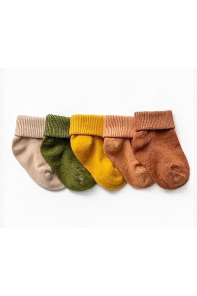 Minisse Colorful 0-3 Months Baby Socks in a Box of 5