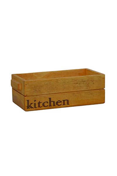 t tun's woods Wooden Kitchen Organizer Handmade Yellow Oak 24cm X 14cm (HEIGHT 8CM)
