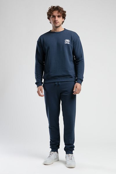 ECKO UNLTD Pierson Navy Blue Relaxed Fit Embroidered Loose Fit Men's Tracksuit Bottom
