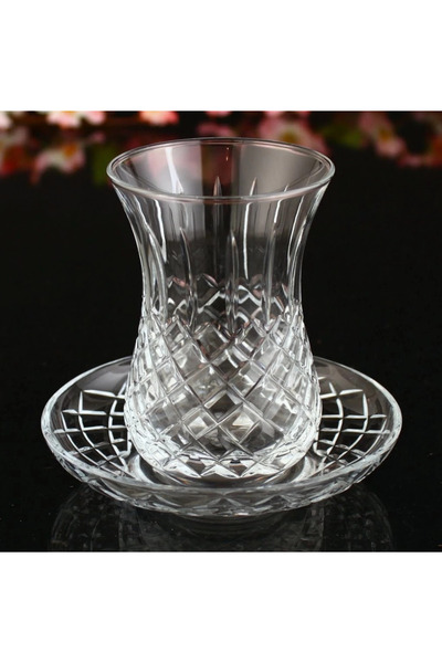 AbkaKristal Alfa Dekor 12 Parça Çay Takımı