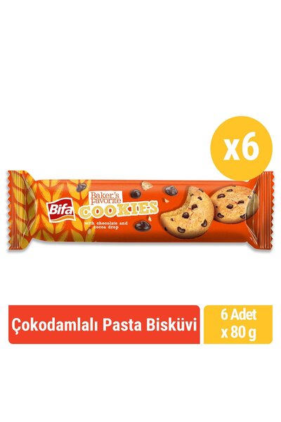 Bifa Baker's Favorite Sütlü Çikolata ve Kakaolu Damlalı Pasta Bisküvi 80 gr x...