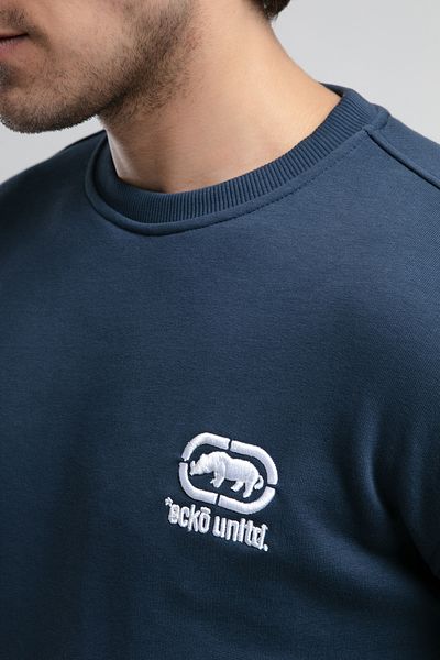 ECKO UNLTD Eastside Navy Blue Crew Neck Embroidered Loose Fit Men's Sweatshirt