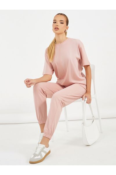 Styli Overlock Seam Detail T-Shirt & Cuffed Joggers Co-Ords