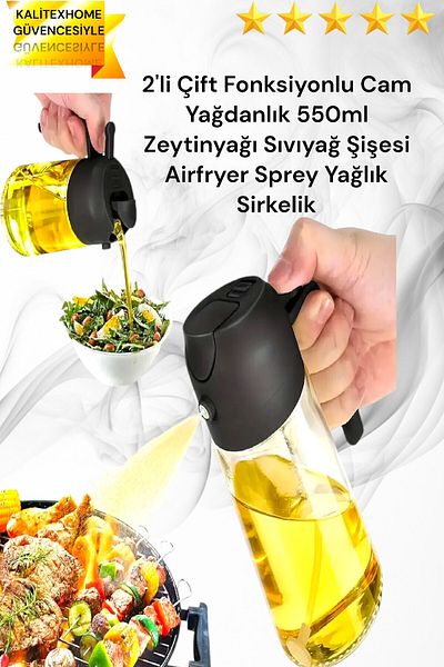 kalitexhome Dual Function Silicone Airfryer Set - Oil Pot, Square Mold, Double Compartment