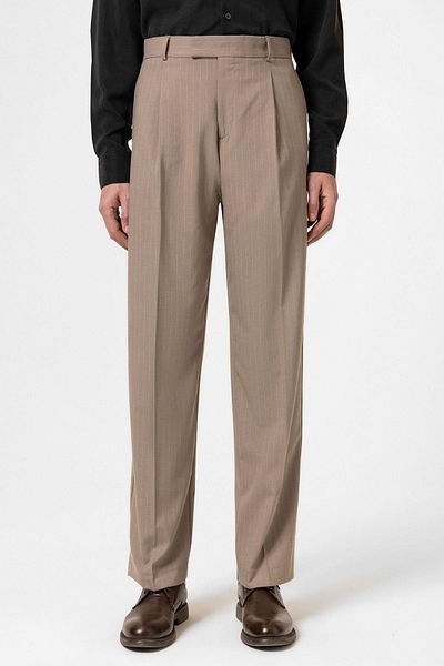 Antioch Mink Striped Relaxed Fit Men's Trousers