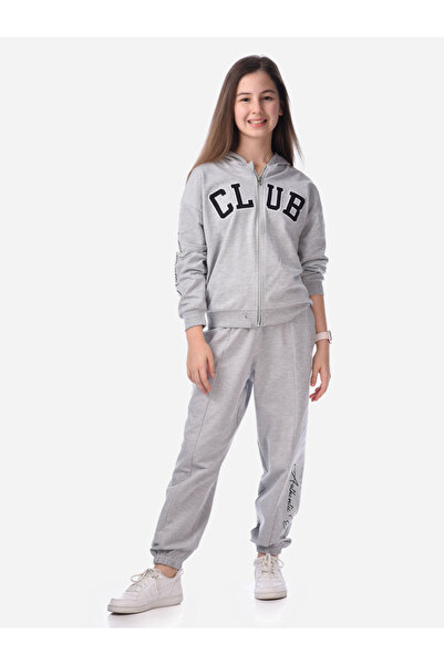 Victor and Jane By Styli Slogan Print Full Zipper Hoodie & Joggers Set