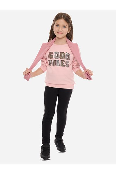 Victor and Jane By Styli Slogan Print Round Neck Sweatshirt & Leggings Set