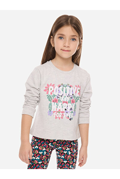 Victor and Jane By Styli Embellished Round Neck Sweatshirt & Floral Printed Flared Leggings Set